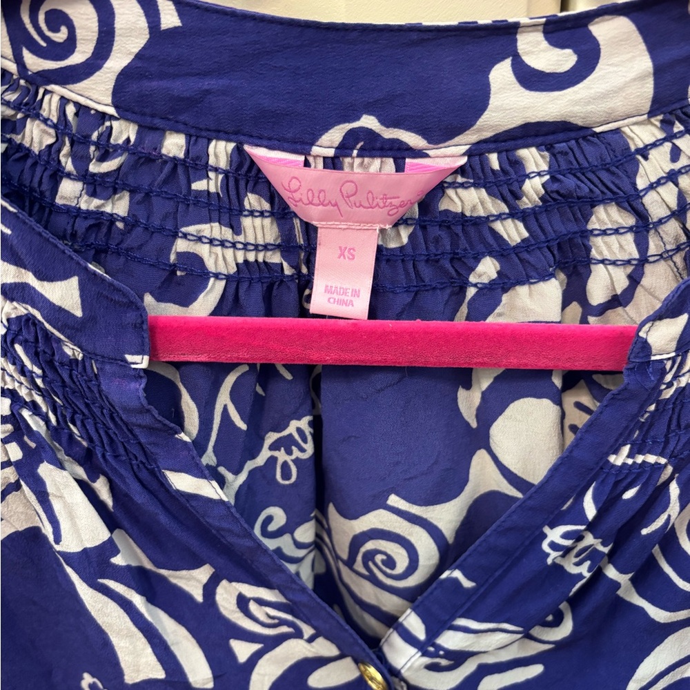 LILLY PULITZER Elsa Tide Pools Women's Top Blouse Size XS GUC - Picture 5 of 6